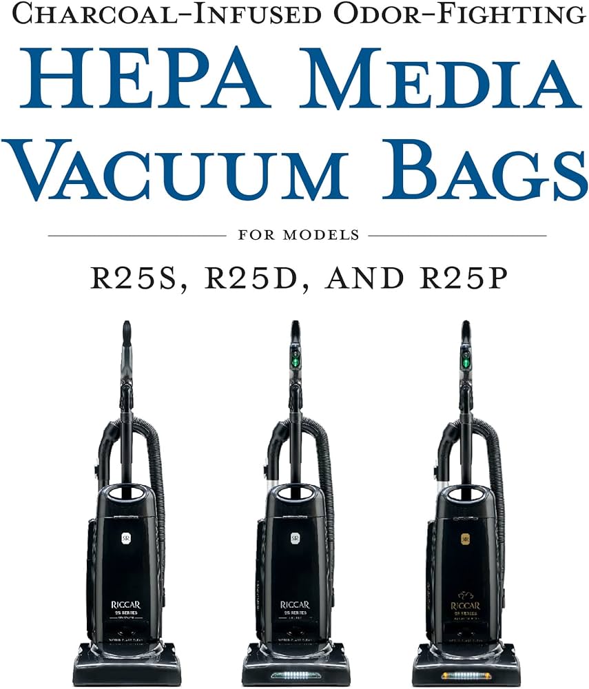 Riccar Charcoal Infused HEPA bags R25 (6)