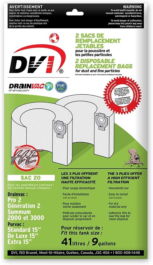 DrainVac SAC 20 Vacuum Bags