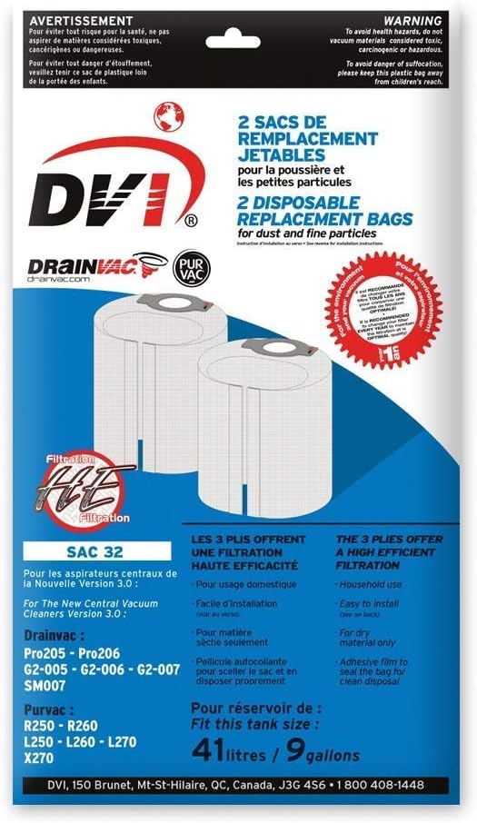 DrainVac SAC 32 Vacuum Bags